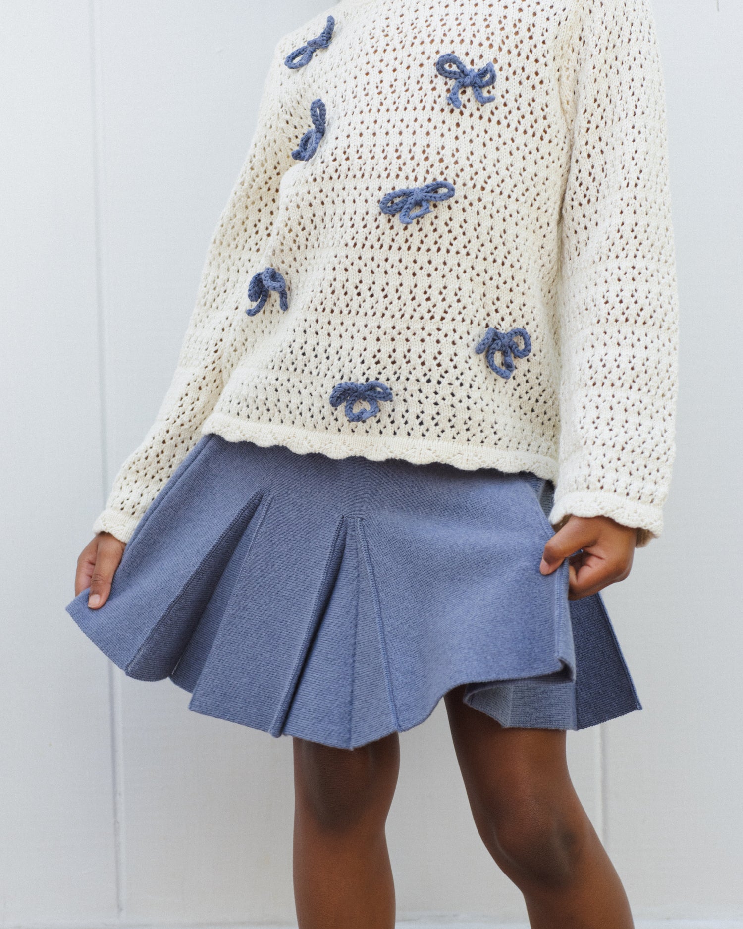 Rylee + Cru Sloane Knit Skirt - Marine