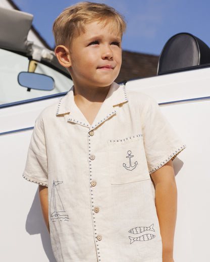 Rylee + Cru Lapel Collar Shirt - Sailor