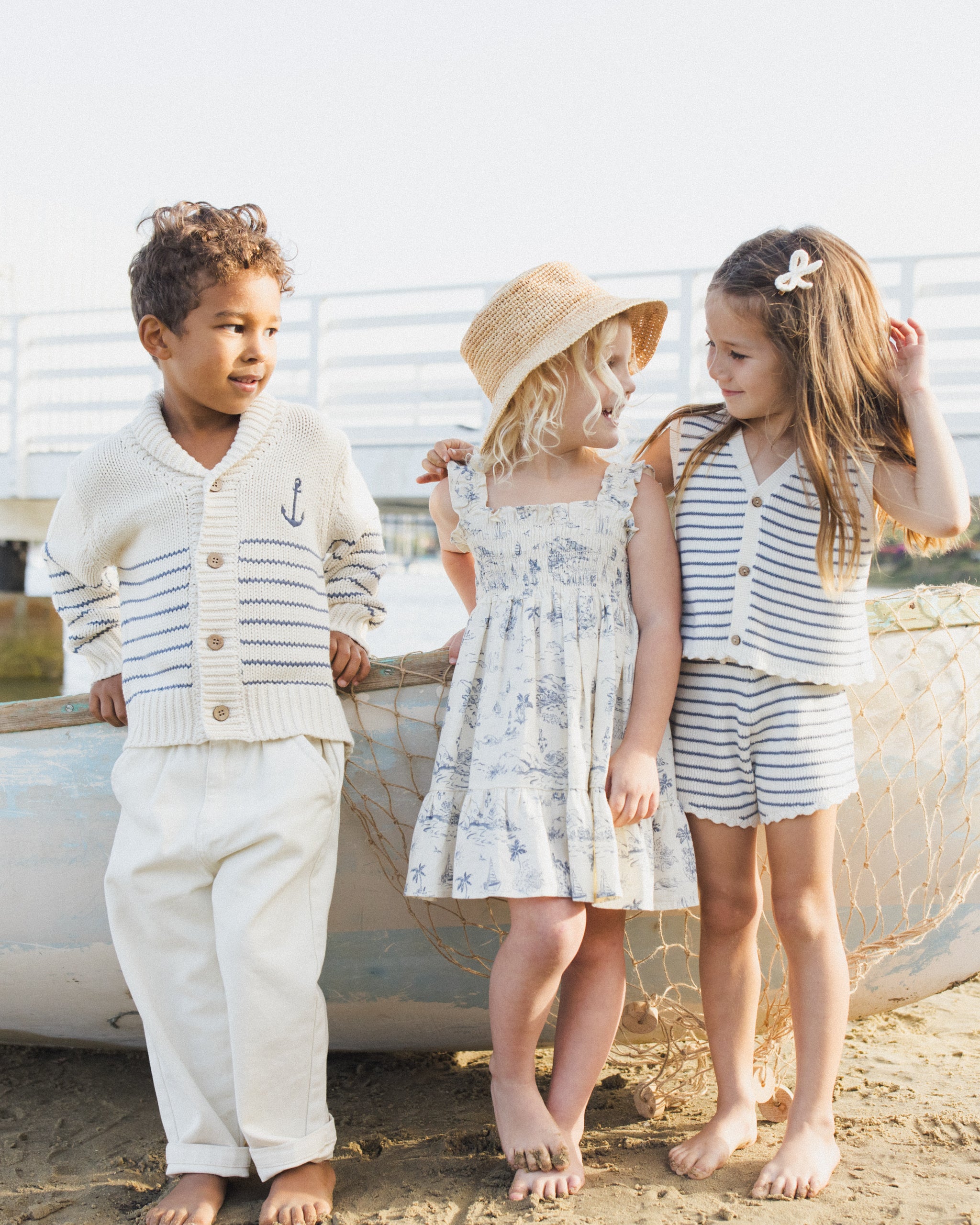 Rylee + Cru Sutton Dress - Ocean Toile