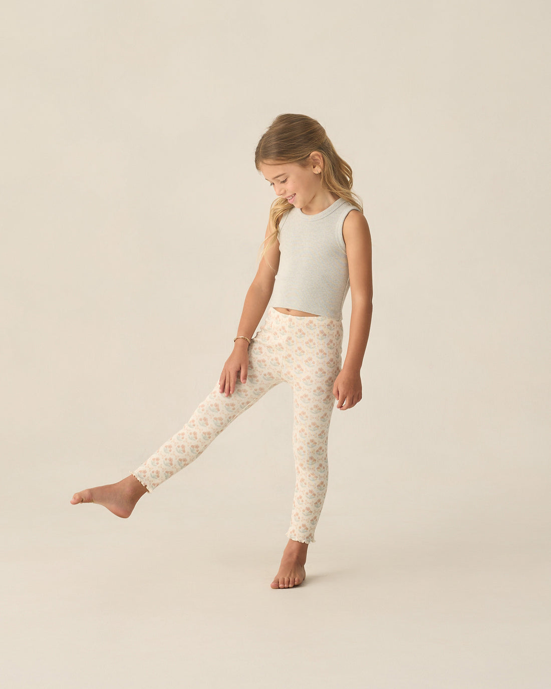 Rylee + Cru Play X Play Ribbed Legging Set - Blossom, Heathered Seafoam