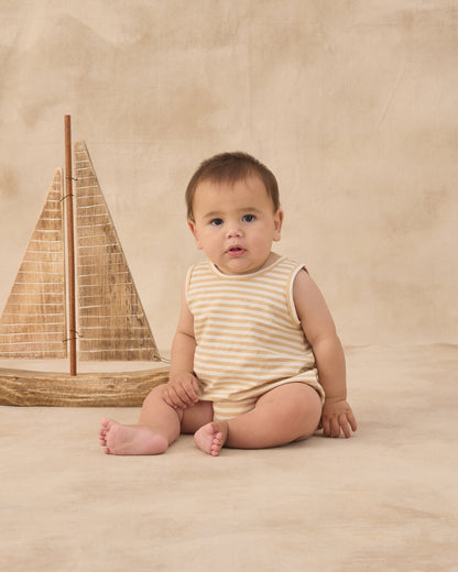 Rylee + Cru Bubble Onesie - Butterscotch Stripe