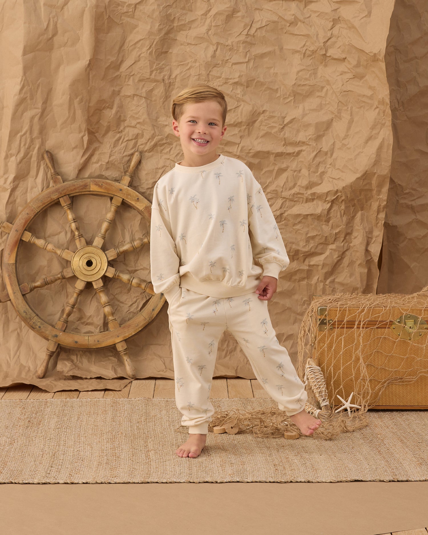 Rylee + Cru Jogger Sweatpant- Palms