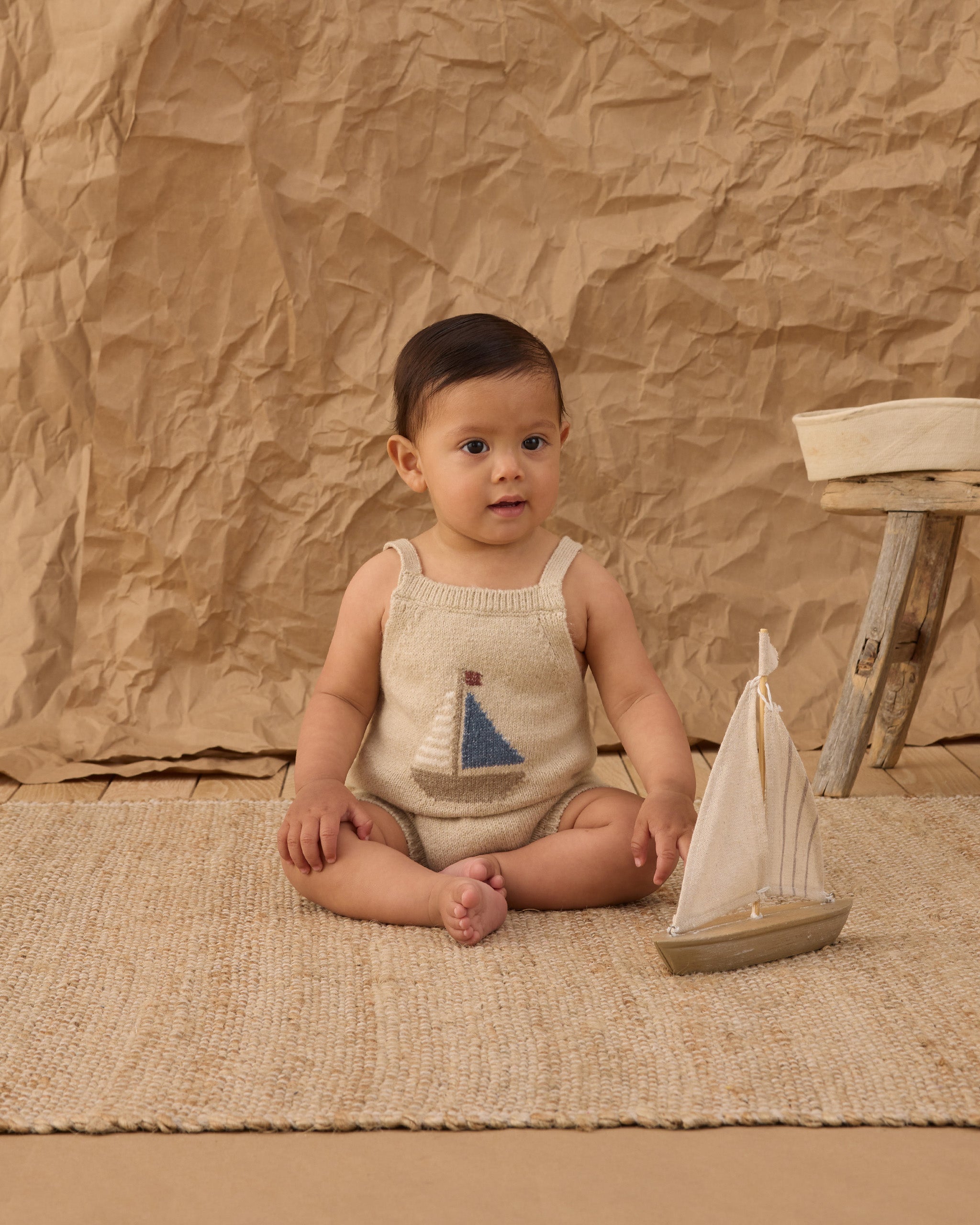 Rylee + Cru Fisher Romper - Sailboat