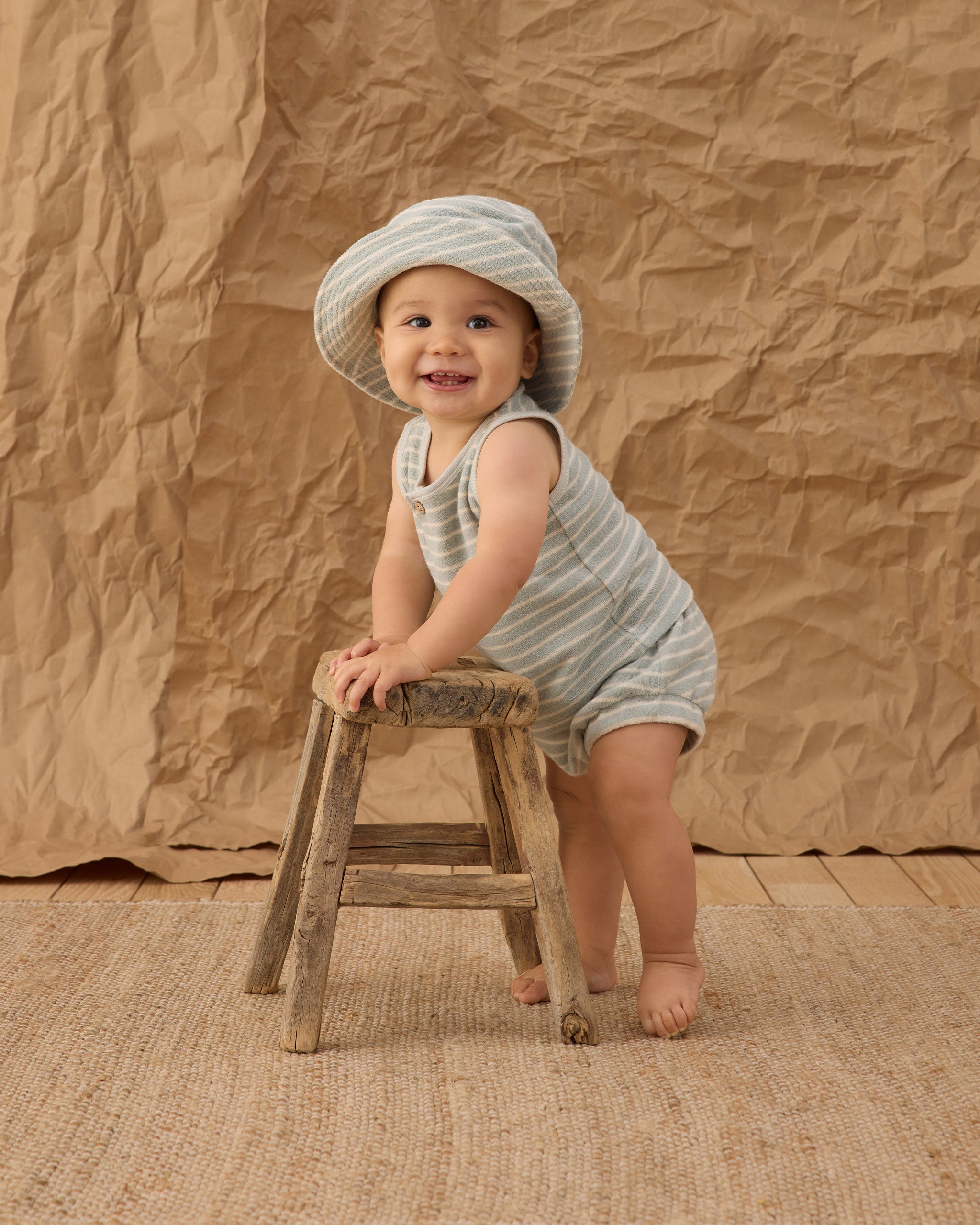 Rylee + Cru Bucket Hat - Seafoam Terry Stripe