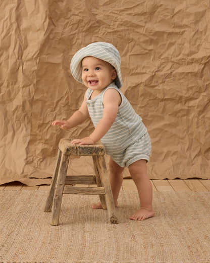 Rylee + Cru Baby Tank Set - Seafoam Terry Stripe
