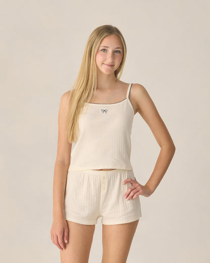 Rylee + Cru Teen Pointelle Lounge Set - Ivory