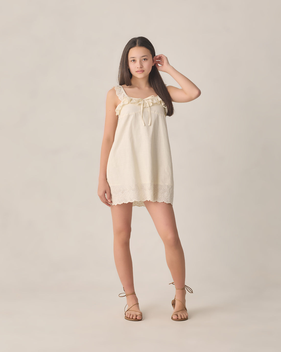 Rylee + Cru Teen Ida Mini Dress - Ivory