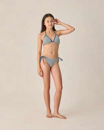 Rylee + Cru Teen Triangle Bikini Set - Navy Stripe