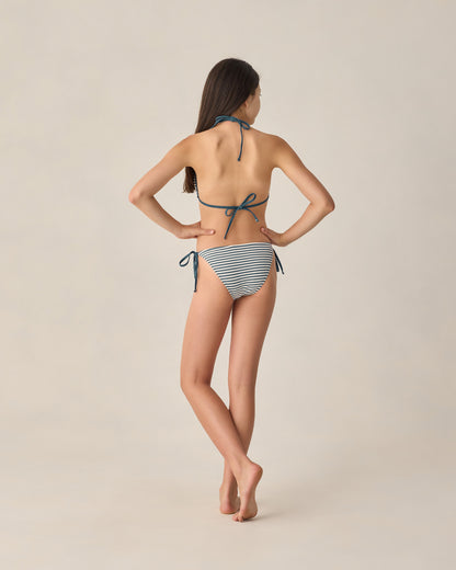 Rylee + Cru Teen Triangle Bikini Set - Navy Stripe