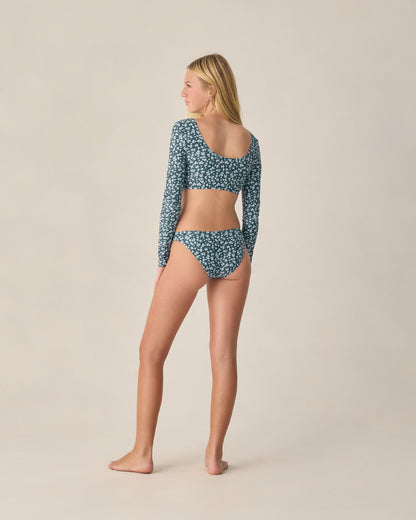Rylee + Cru Teen Rashguard Bikini Set - Navy Floral