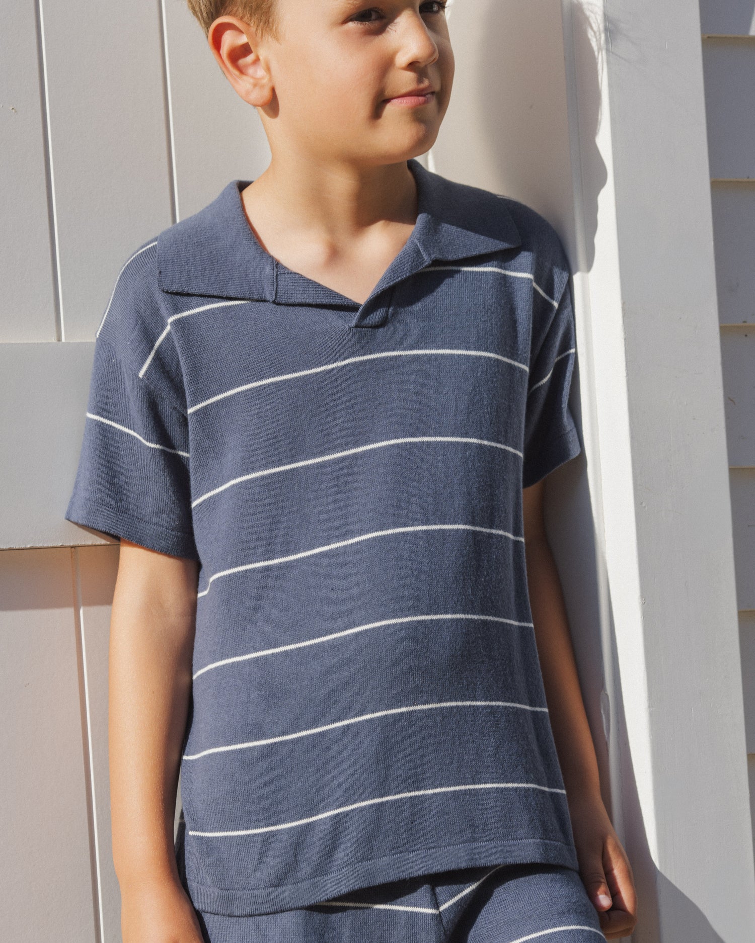 Rylee + Cru Chandler Knit Polo - Navy Stripe