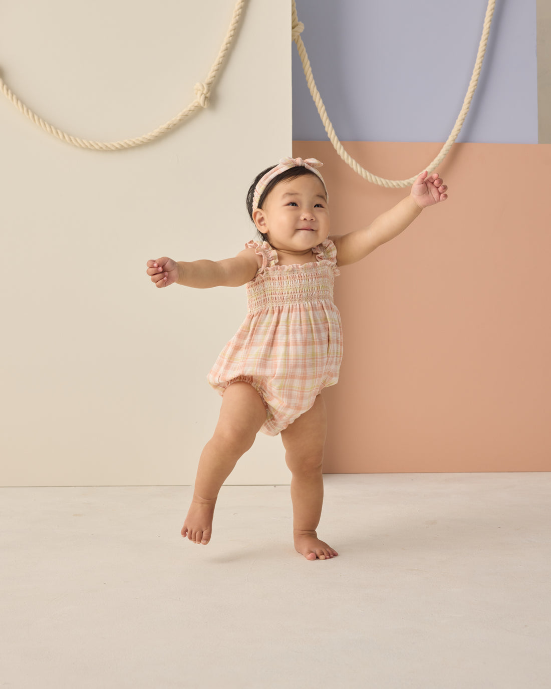 Rylee + Cru Baby Bow Headband - Summer Plaid