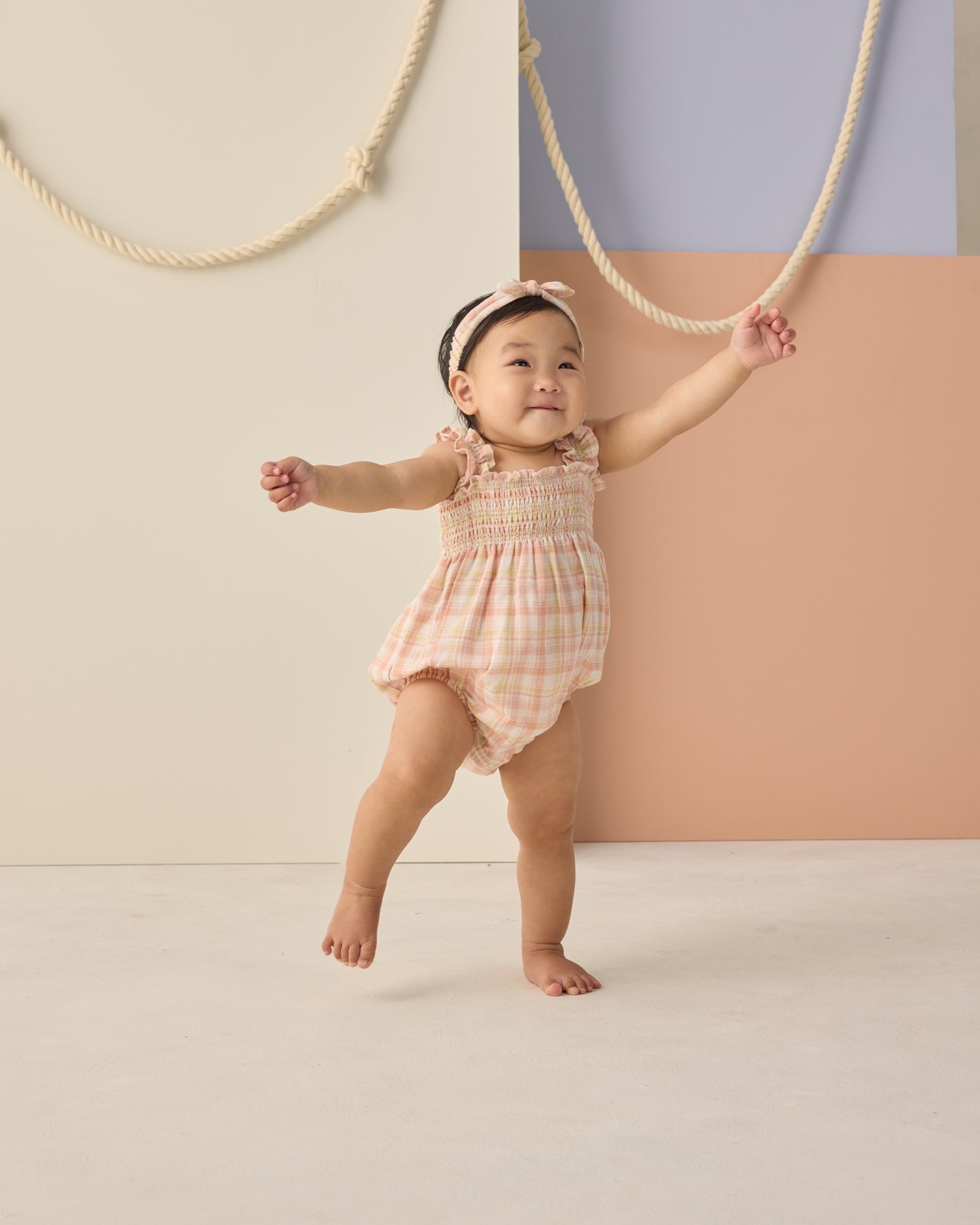 Rylee + Cru Baby Bow Headband - Summer Plaid