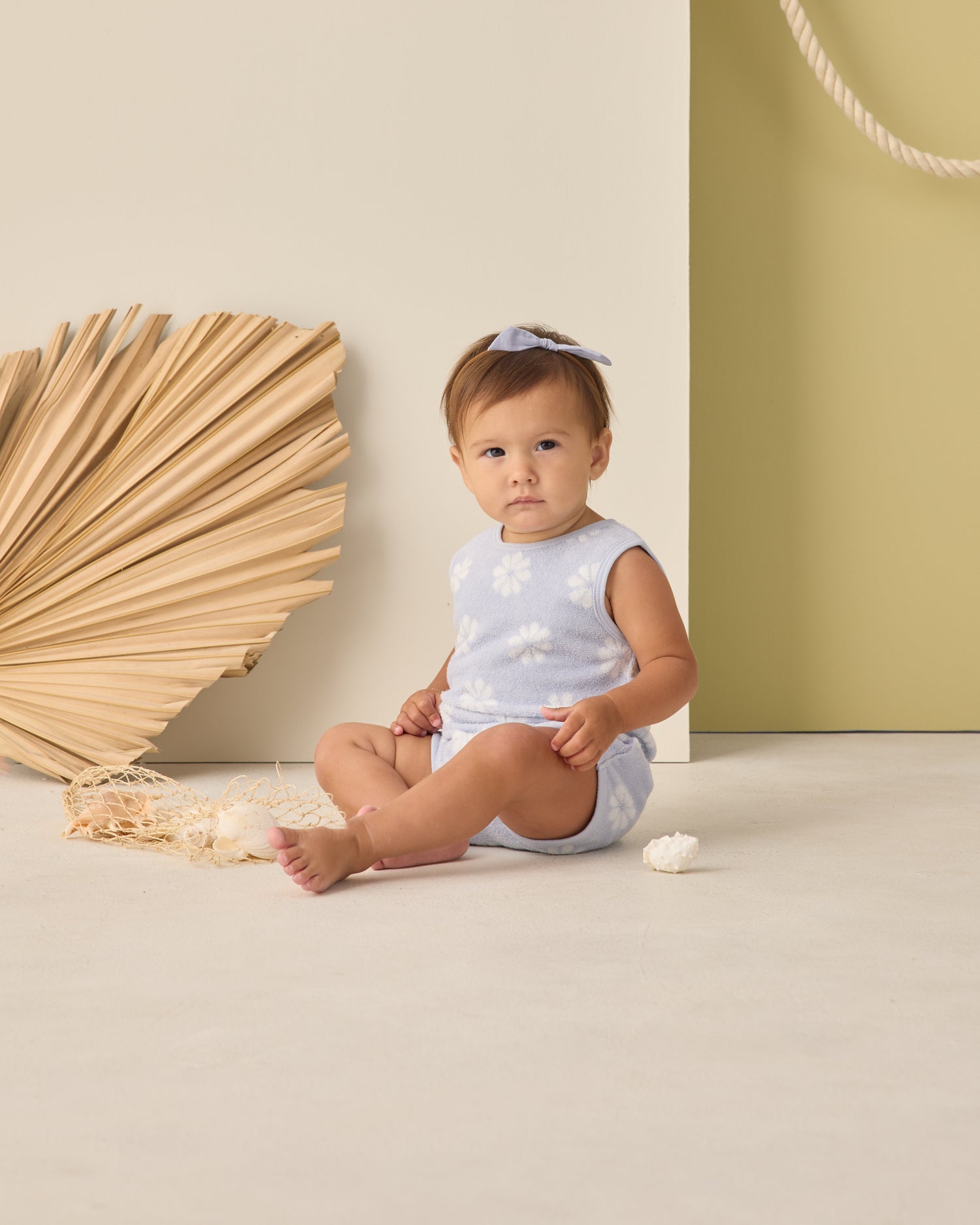 Rylee + Cru Cinch Playsuit - Periwinkle Daisy