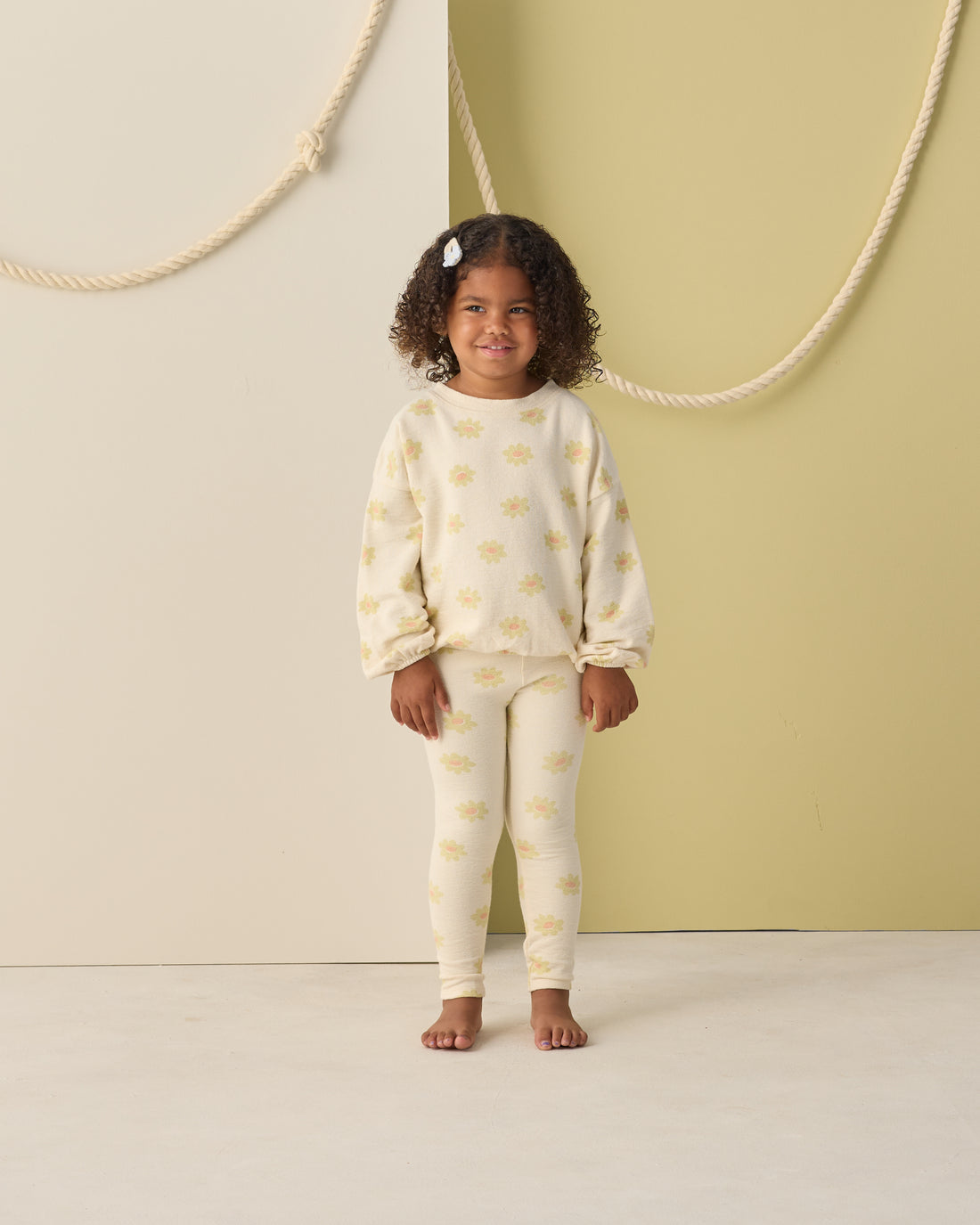 Rylee + Cru Spongey Knit Set - Yellow Daisy
