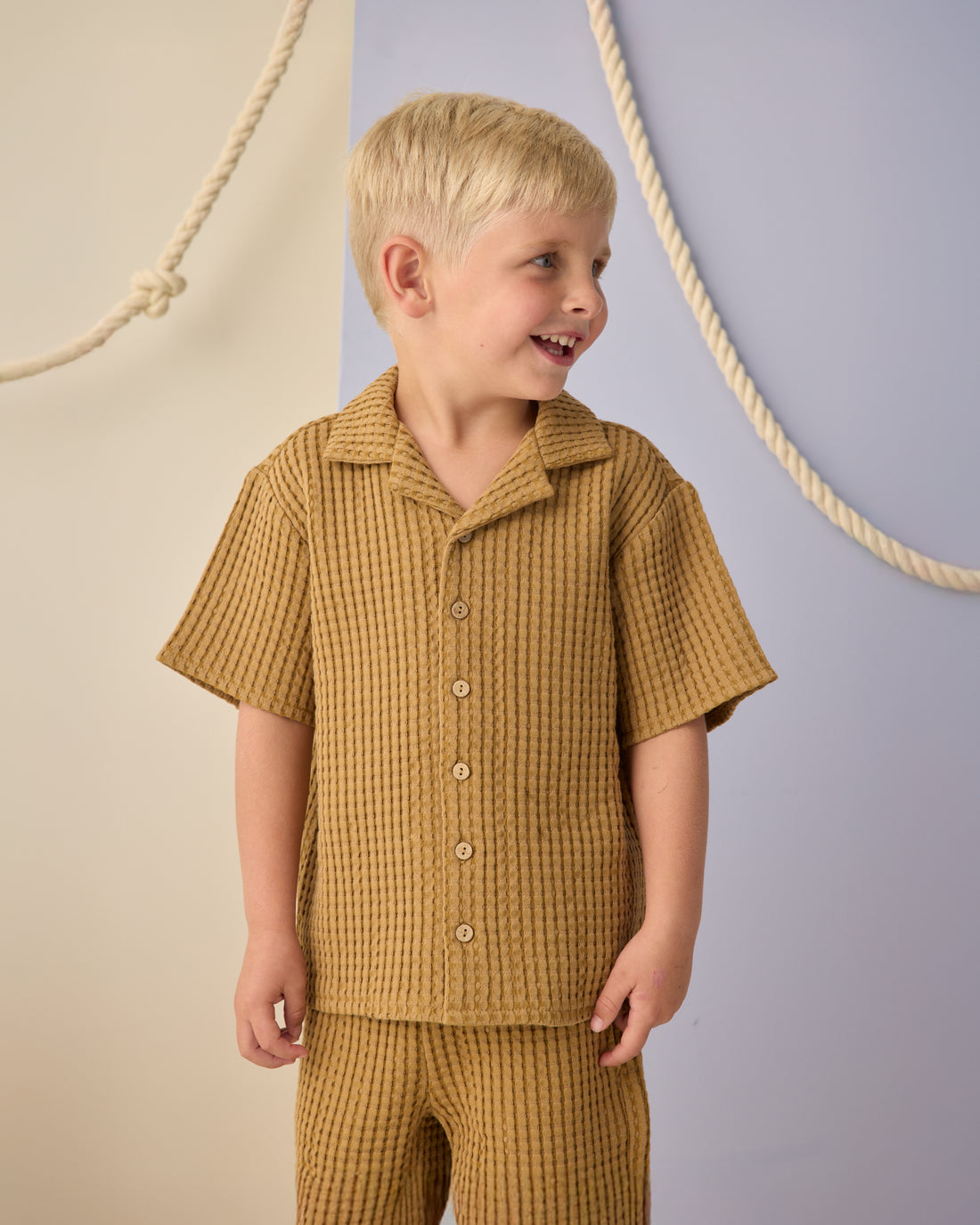 Rylee + Cru Lapel Collar Shirt - Ocre