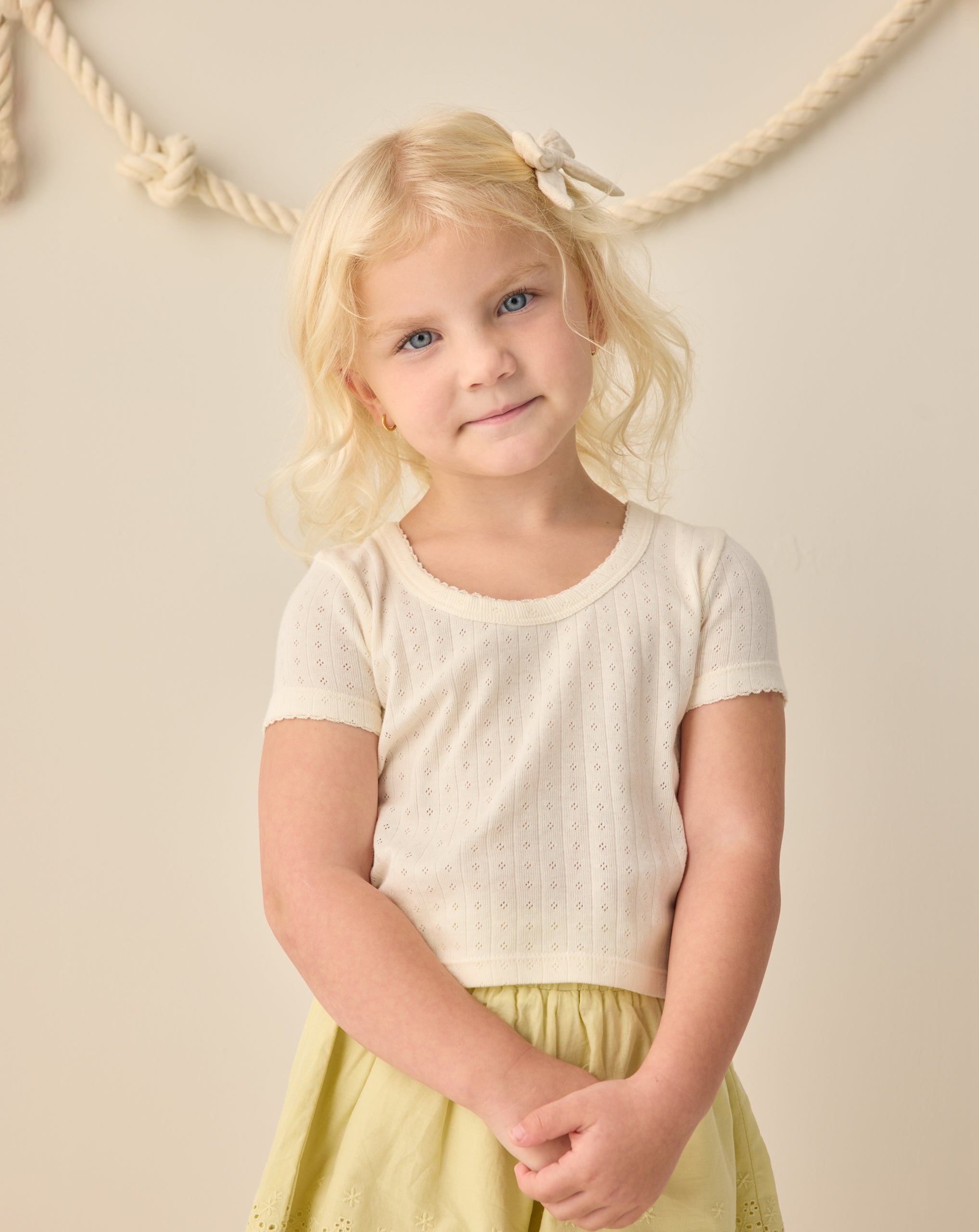 Rylee + Cru Pointelle Tee - Ivory