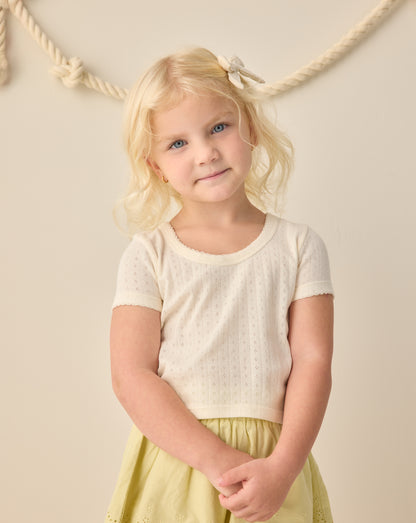 Rylee + Cru Pointelle Tee - Ivory