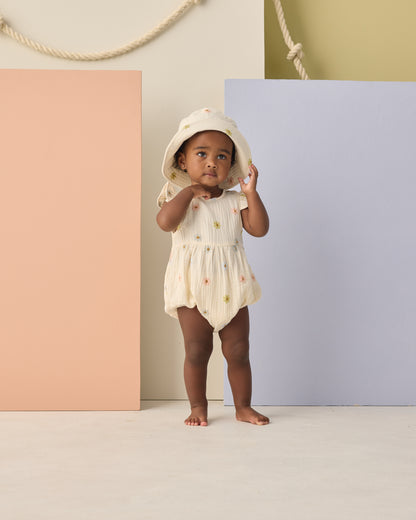 Rylee + Cru Amelia Romper - Embroidered Daisies