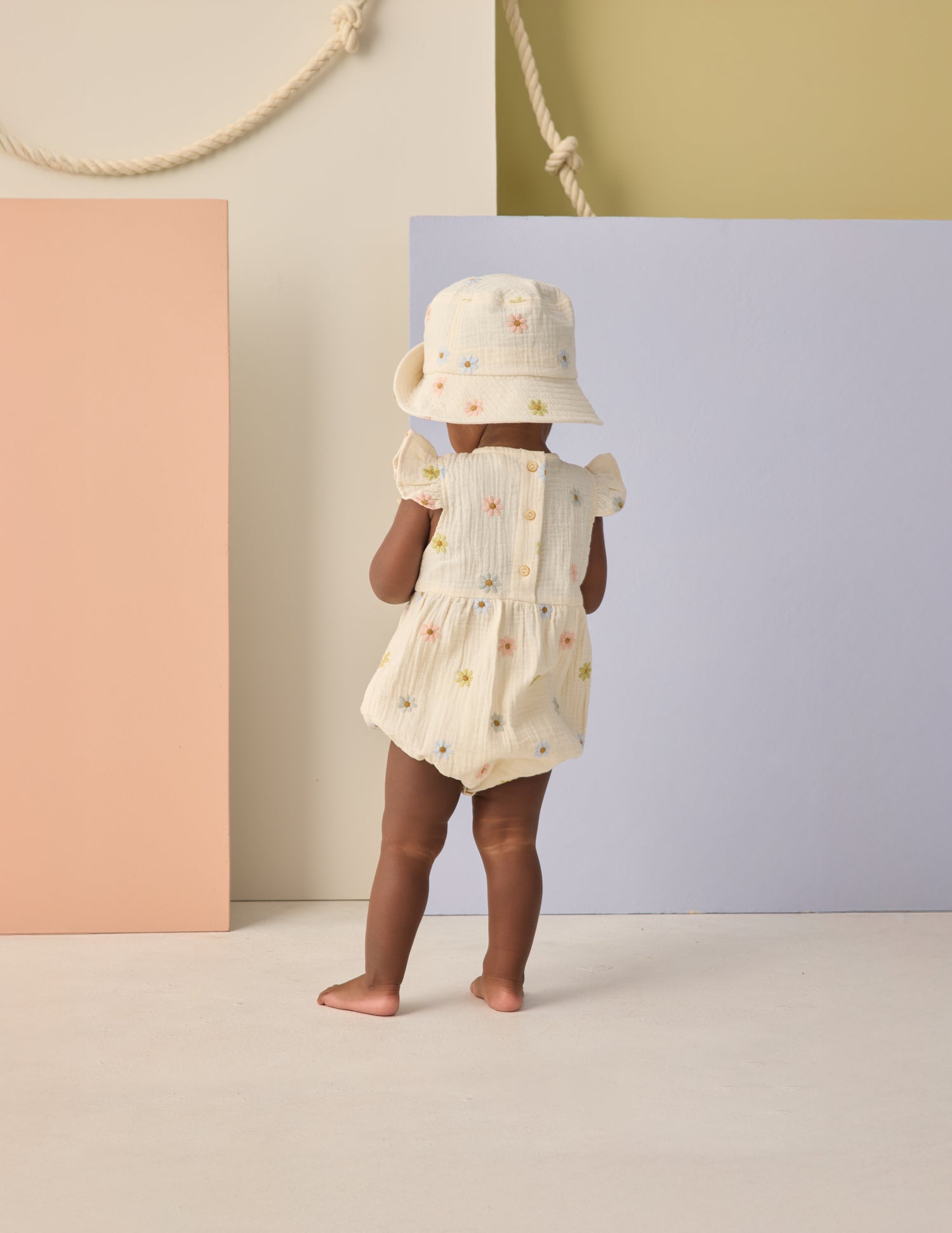 Rylee + Cru Amelia Romper - Embroidered Daisies