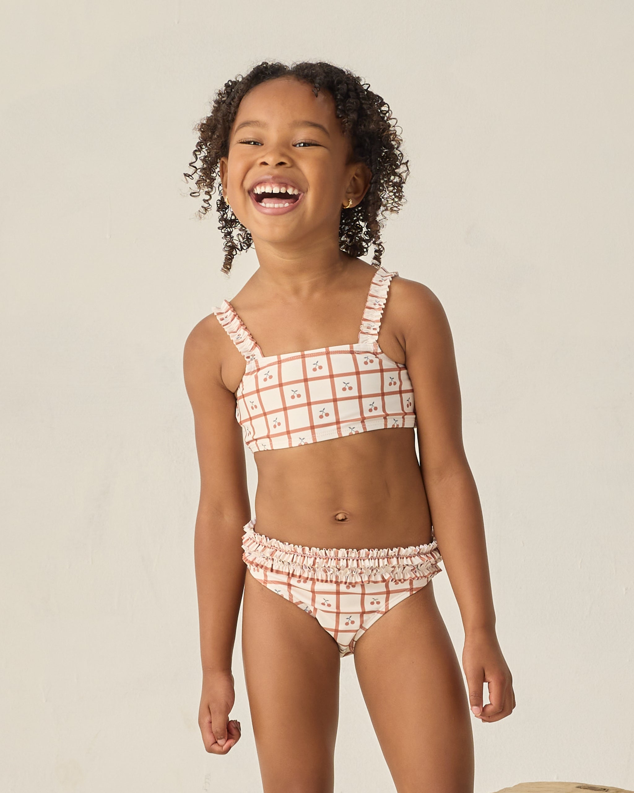 Rylee + Cru Rouched Bikini - Cherry Check