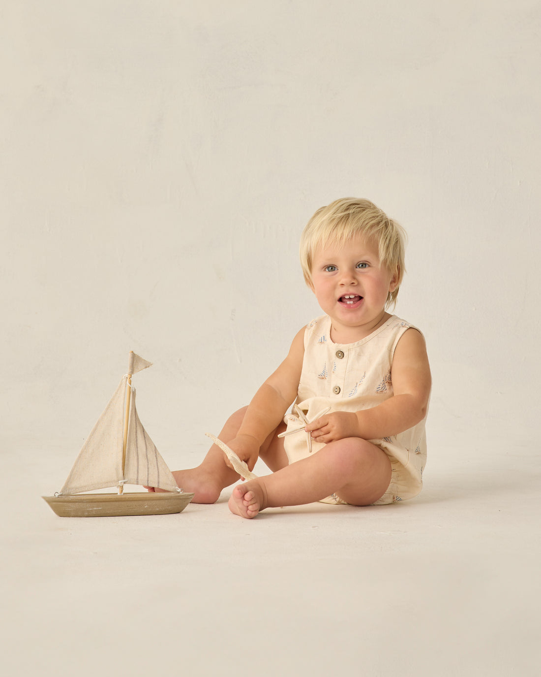 Rylee + Cru Beau Romper - Sail