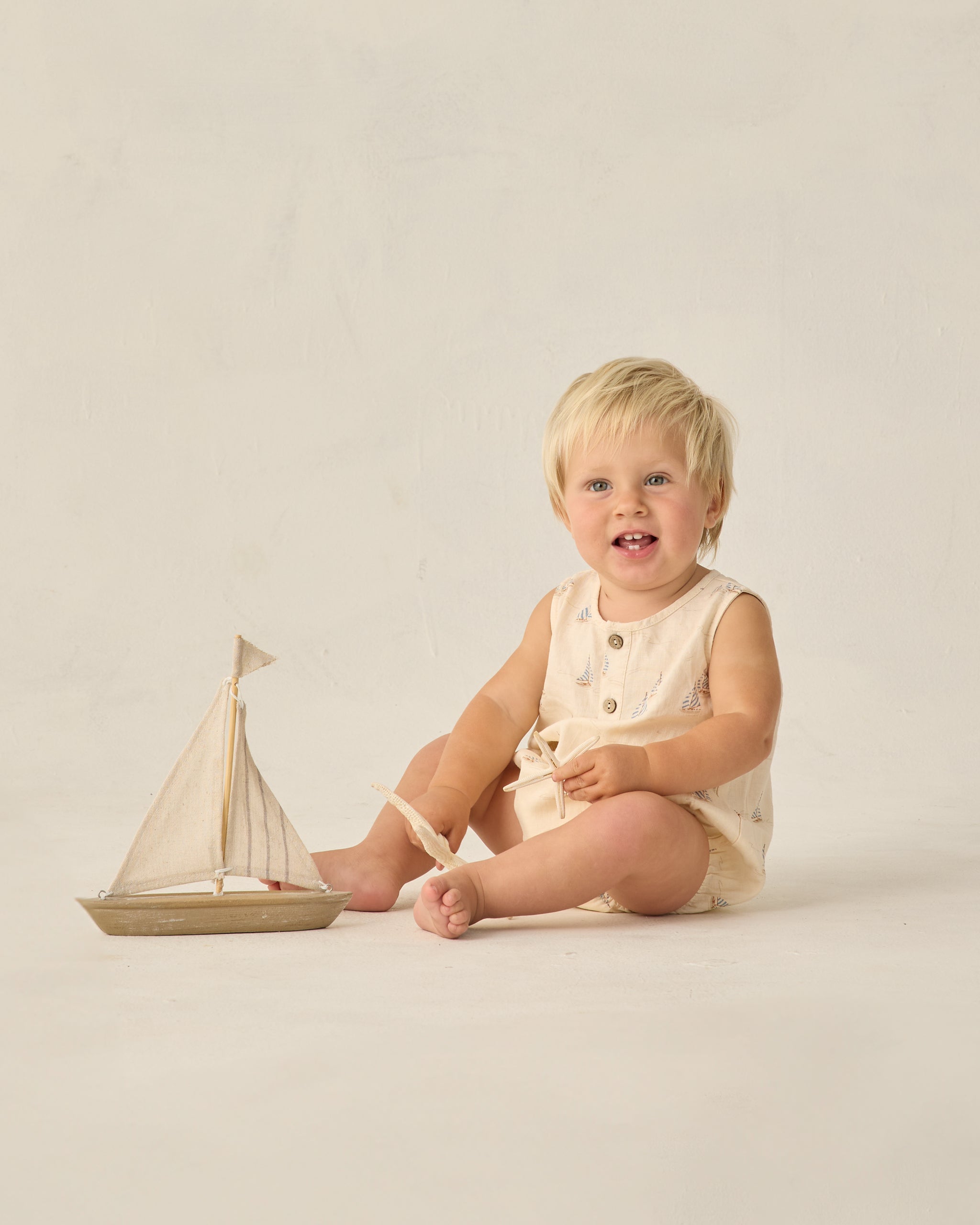 Rylee + Cru Beau Romper - Sail