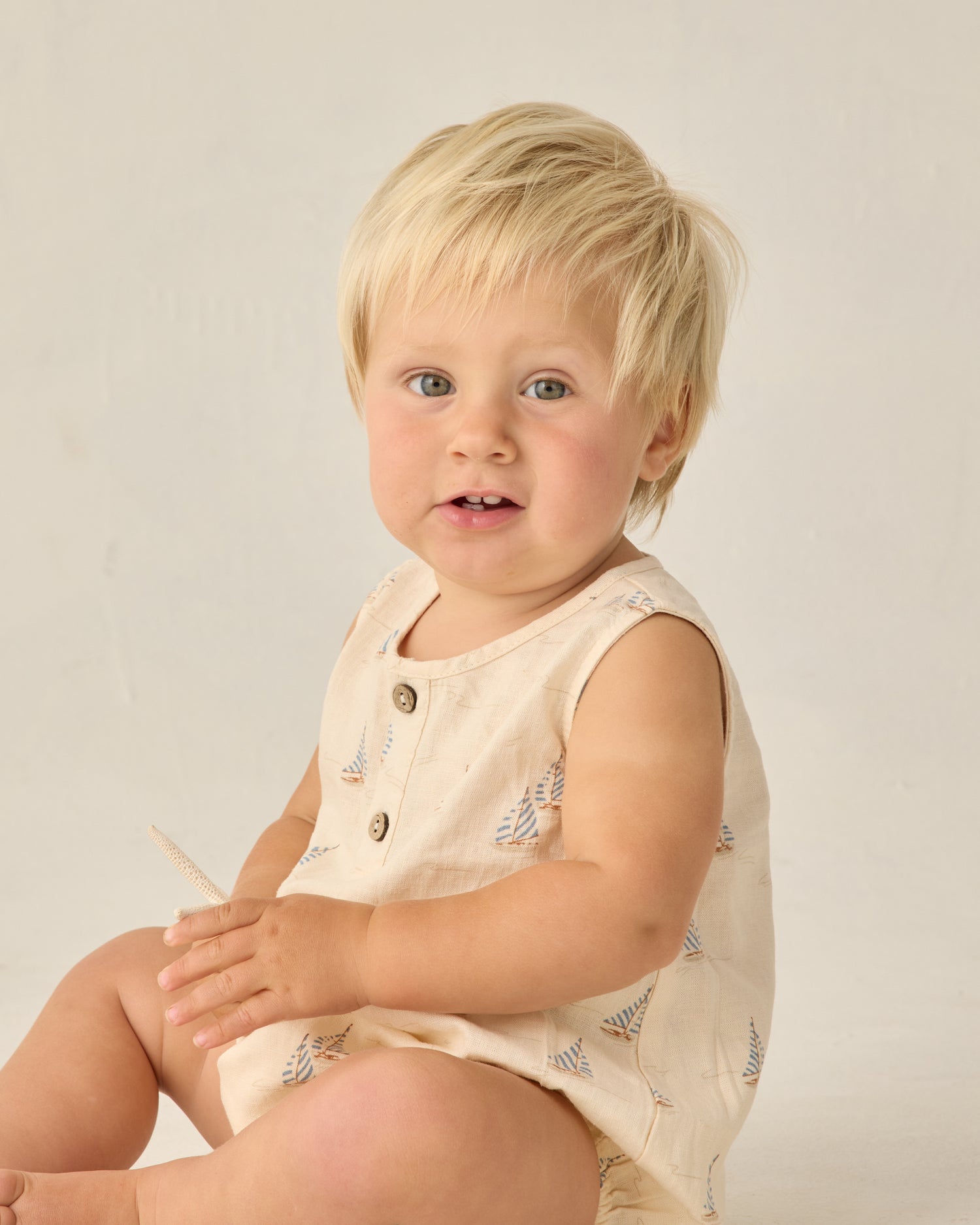Rylee + Cru Beau Romper - Sail