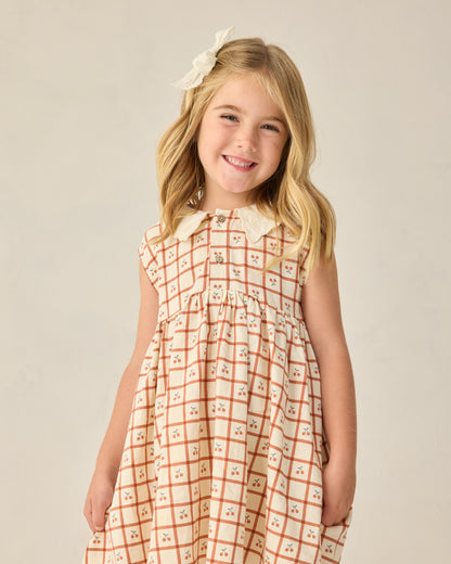 Rylee + Cru Collared Babydoll Dress - Cherry Check