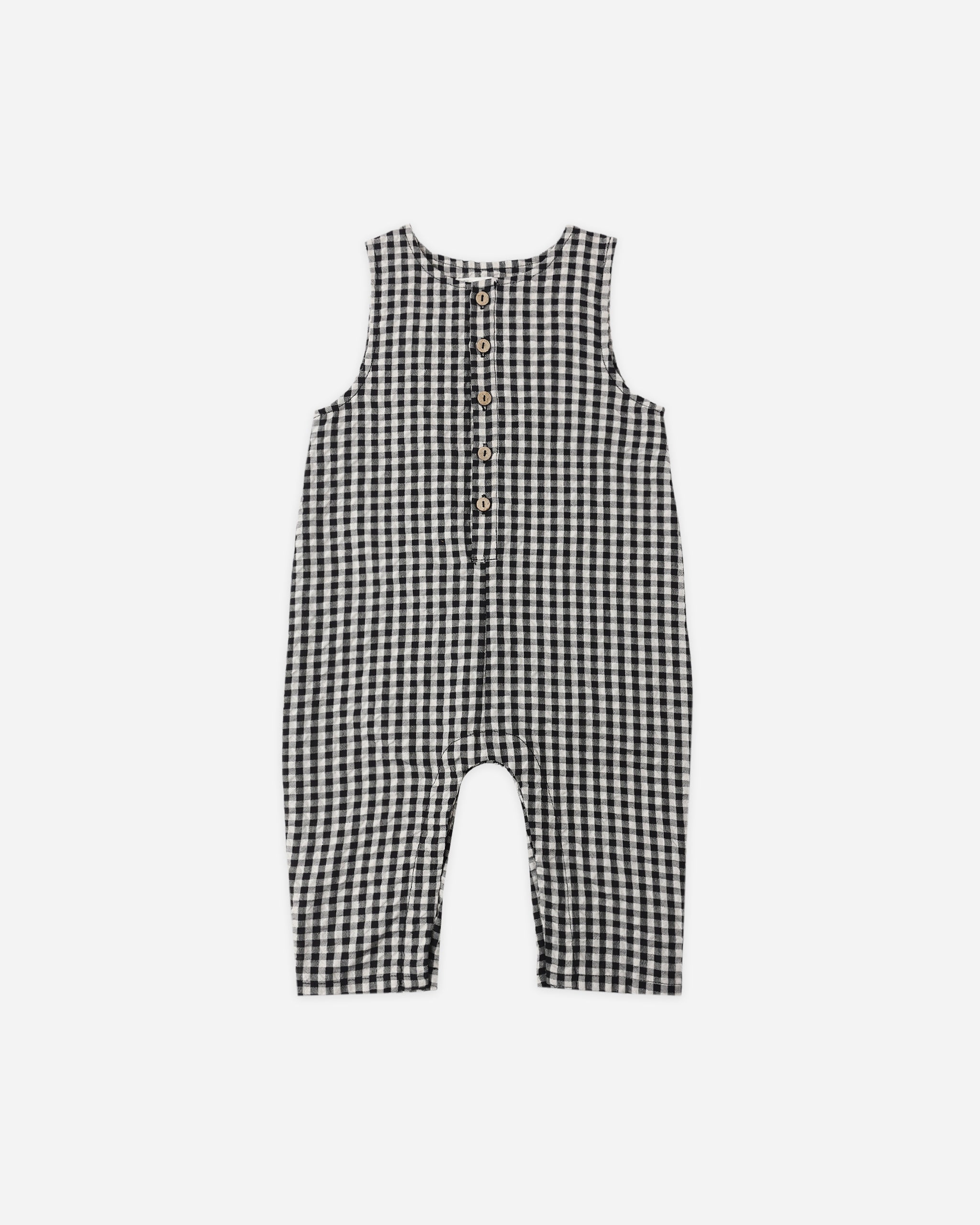 Rylee + Cru Button Jumpsuit - Black Check