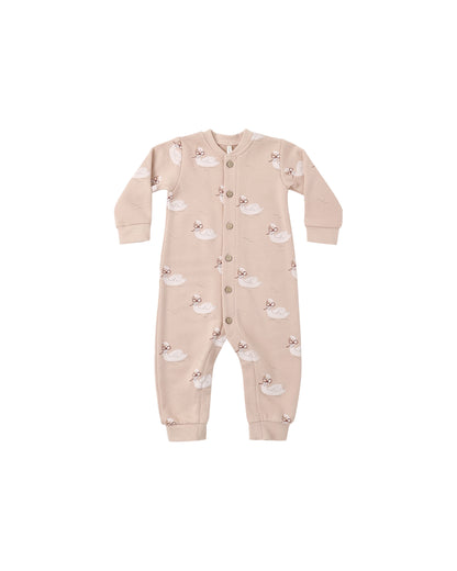 Rylee + Cru Button Down Jumpsuit - Swans