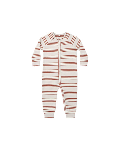 Rylee + Cru Organic Long John Pajamas - Holiday Stripe