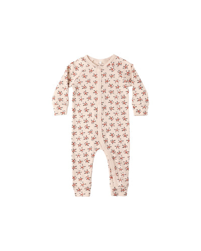 Rylee + Cru Organic Long John Pajamas - Holly Berry