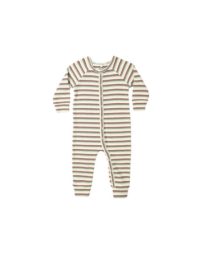 Rylee + Cru Organic Long John Pajamas - Holiday Stripe