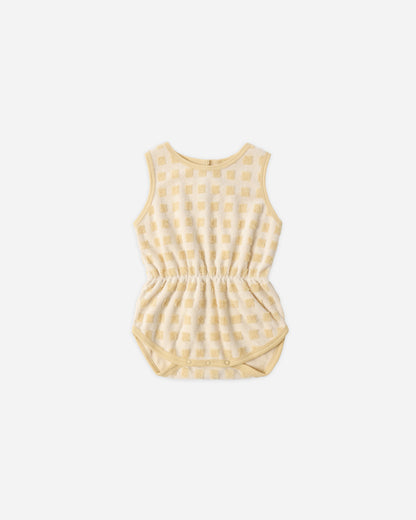 Rylee + Cru Cinch Playsuit - Butterscotch Grid