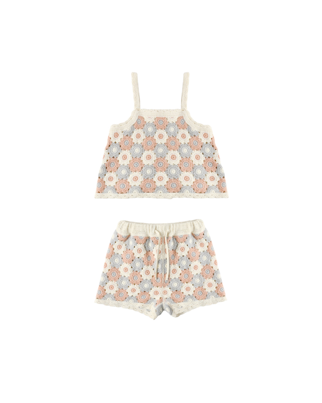 Rylee + Cru Lili Knit Set - Blue, Light Pink, Ivory