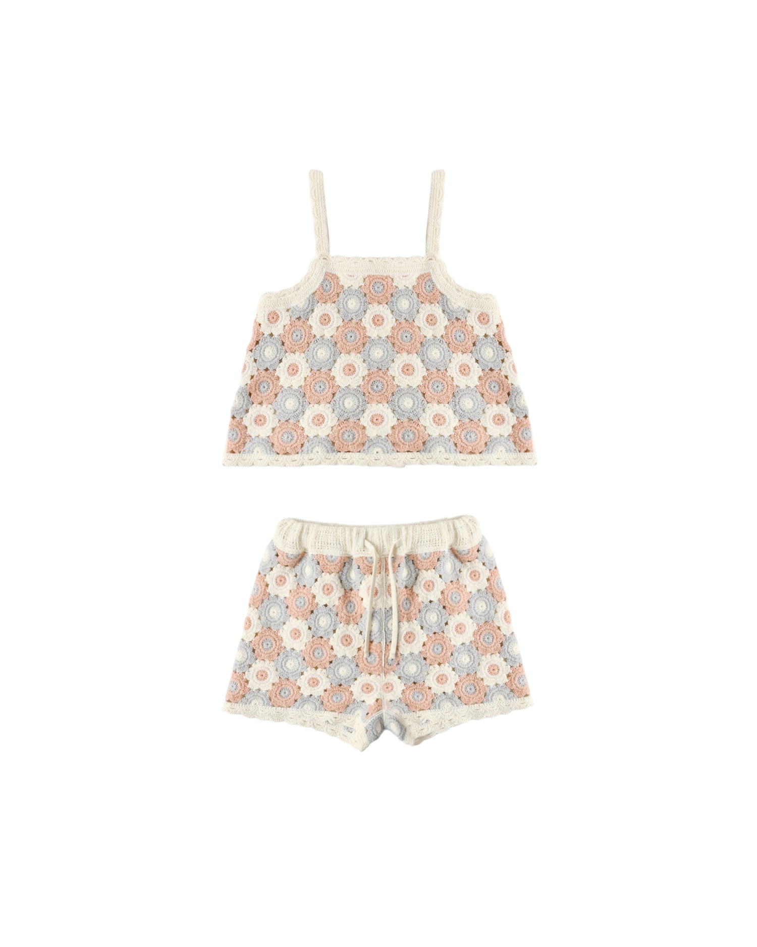 Rylee + Cru Lili Knit Set - Blue, Light Pink, Ivory