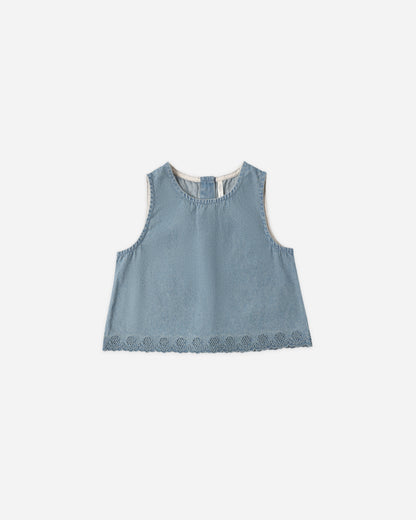 Rylee + Cru Aaron Top - Washed Blue