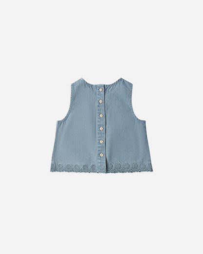 Rylee + Cru Aaron Top - Washed Blue