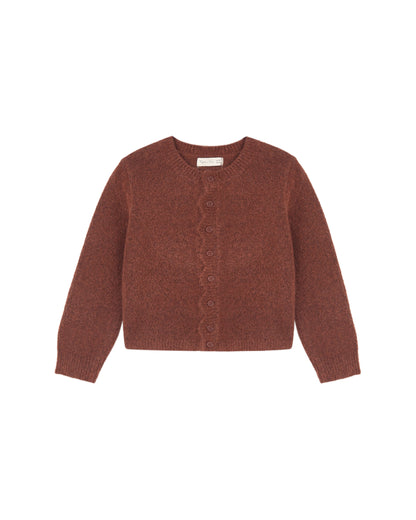 Rylee + Cru Scallop Cardigan - Brick