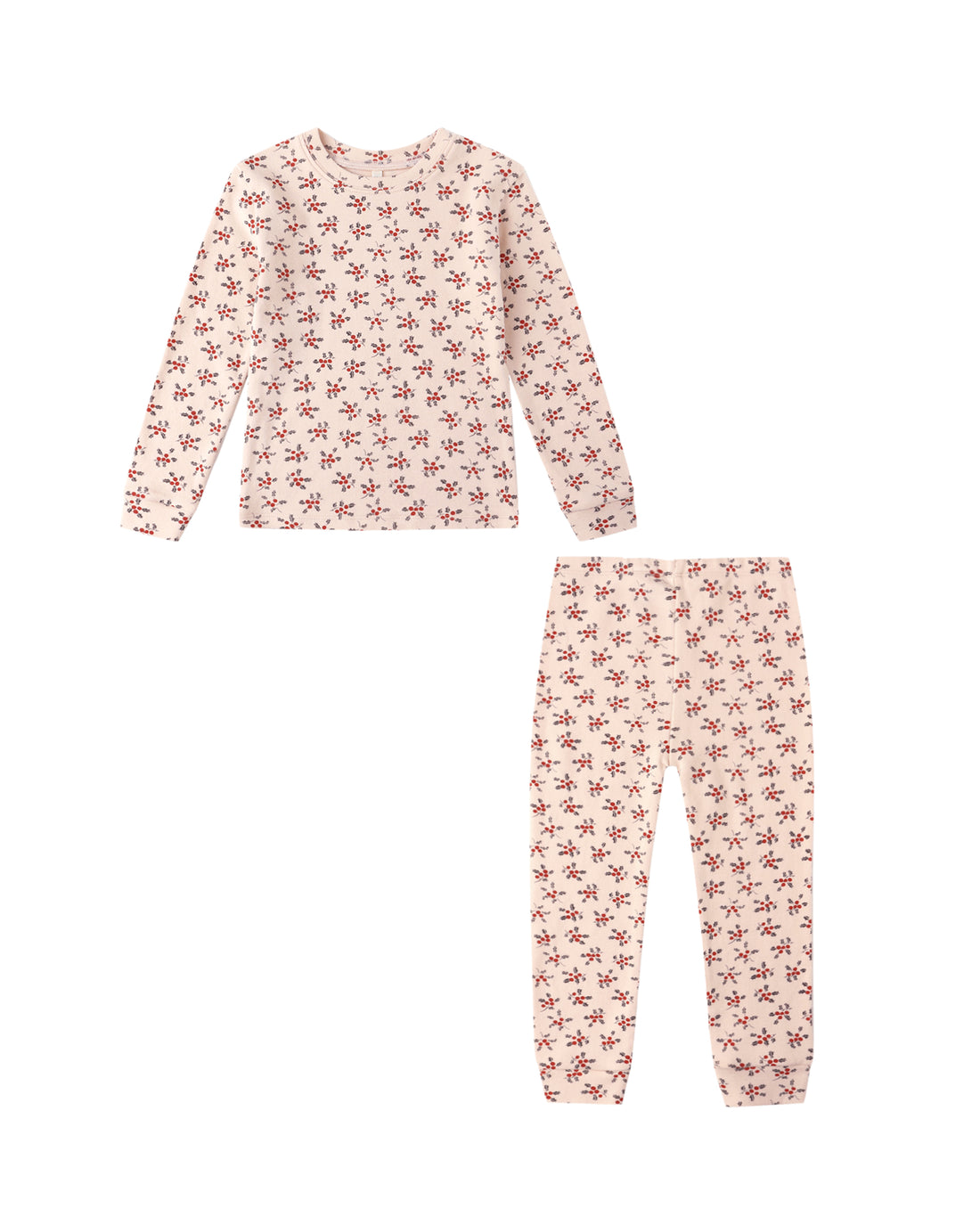 Rylee + Cru Organic Long Sleeve Pajama Set - Holly Berry