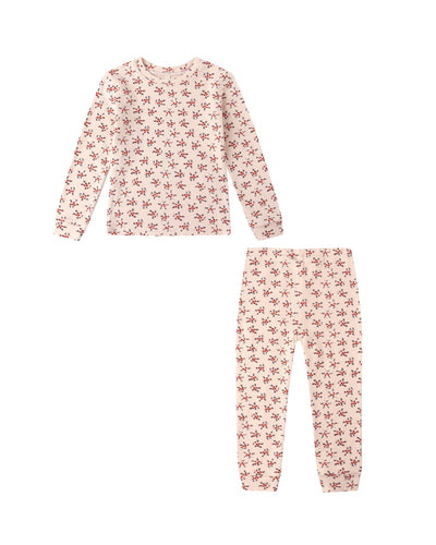 Rylee + Cru Organic Long Sleeve Pajama Set - Holly Berry