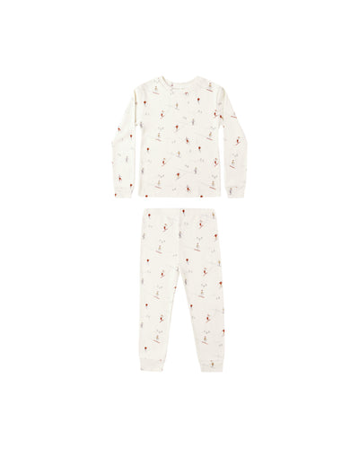 Rylee + Cru Organic Long Sleeve Pajama Set - Skiers