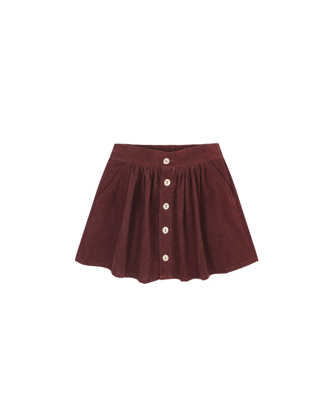 Rylee + Cru Button Front Mini Skirt - Burgundy