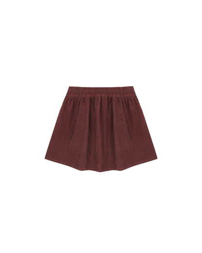 Rylee + Cru Button Front Mini Skirt - Burgundy