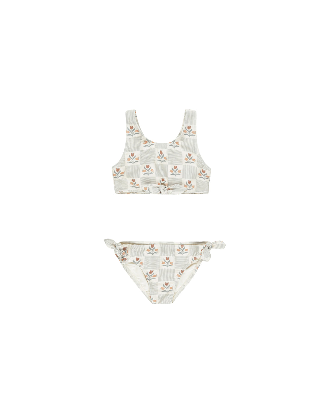 Rylee + Cru Knotted Bikini - Garden Grid