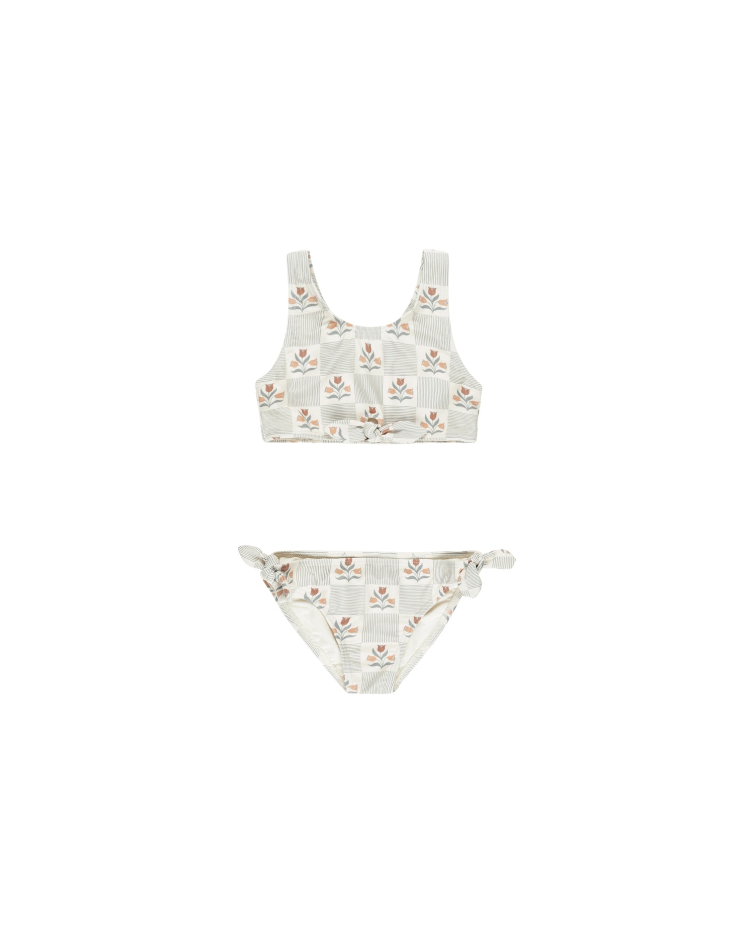 Rylee + Cru Knotted Bikini - Garden Grid