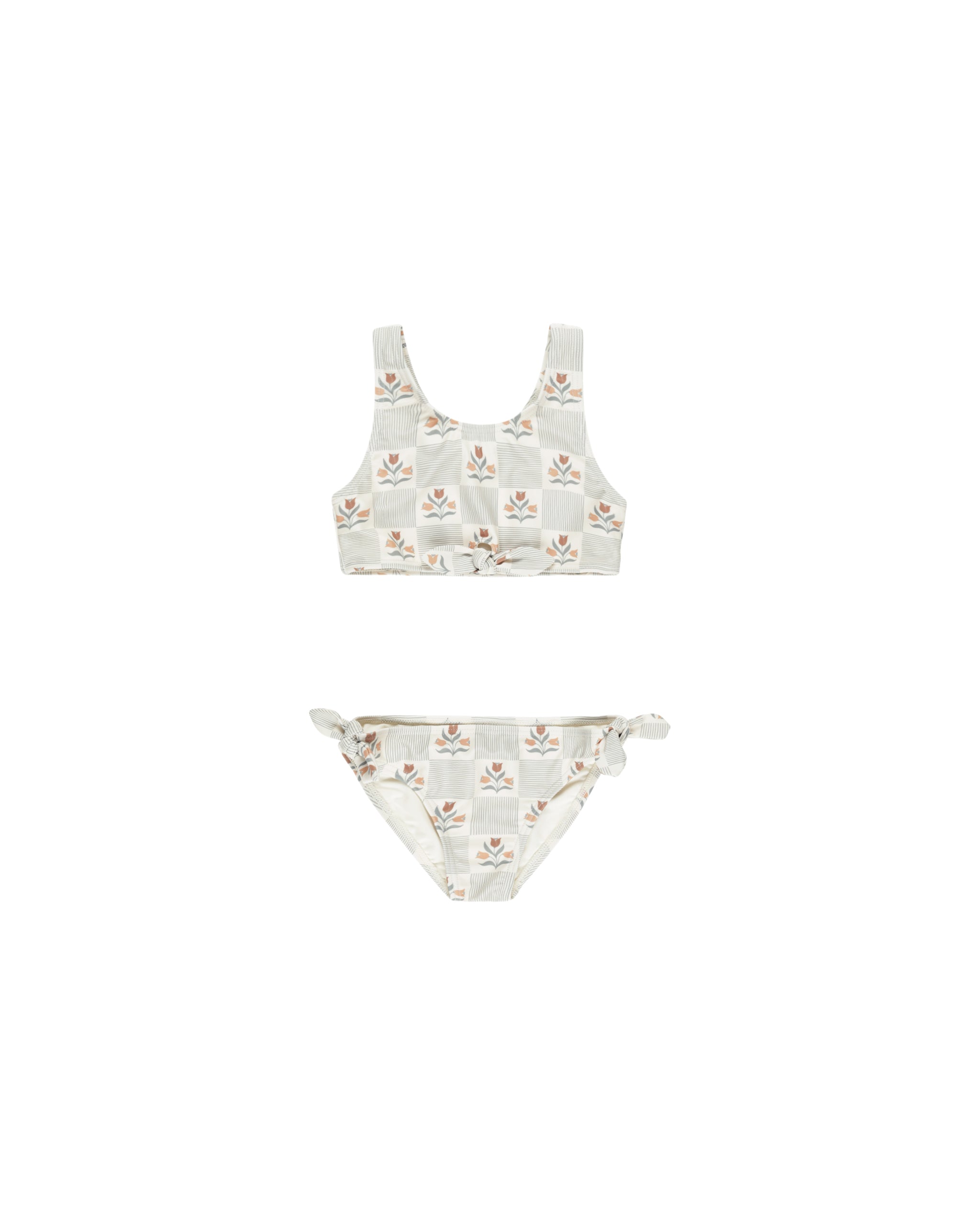 Rylee + Cru Knotted Bikini - Garden Grid