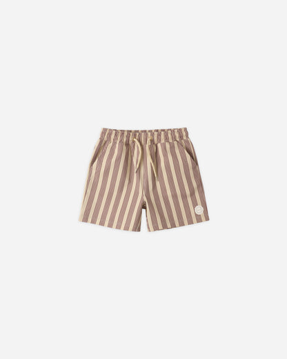 Rylee + Cru Boardshort - Brown Butterscotch Stripe