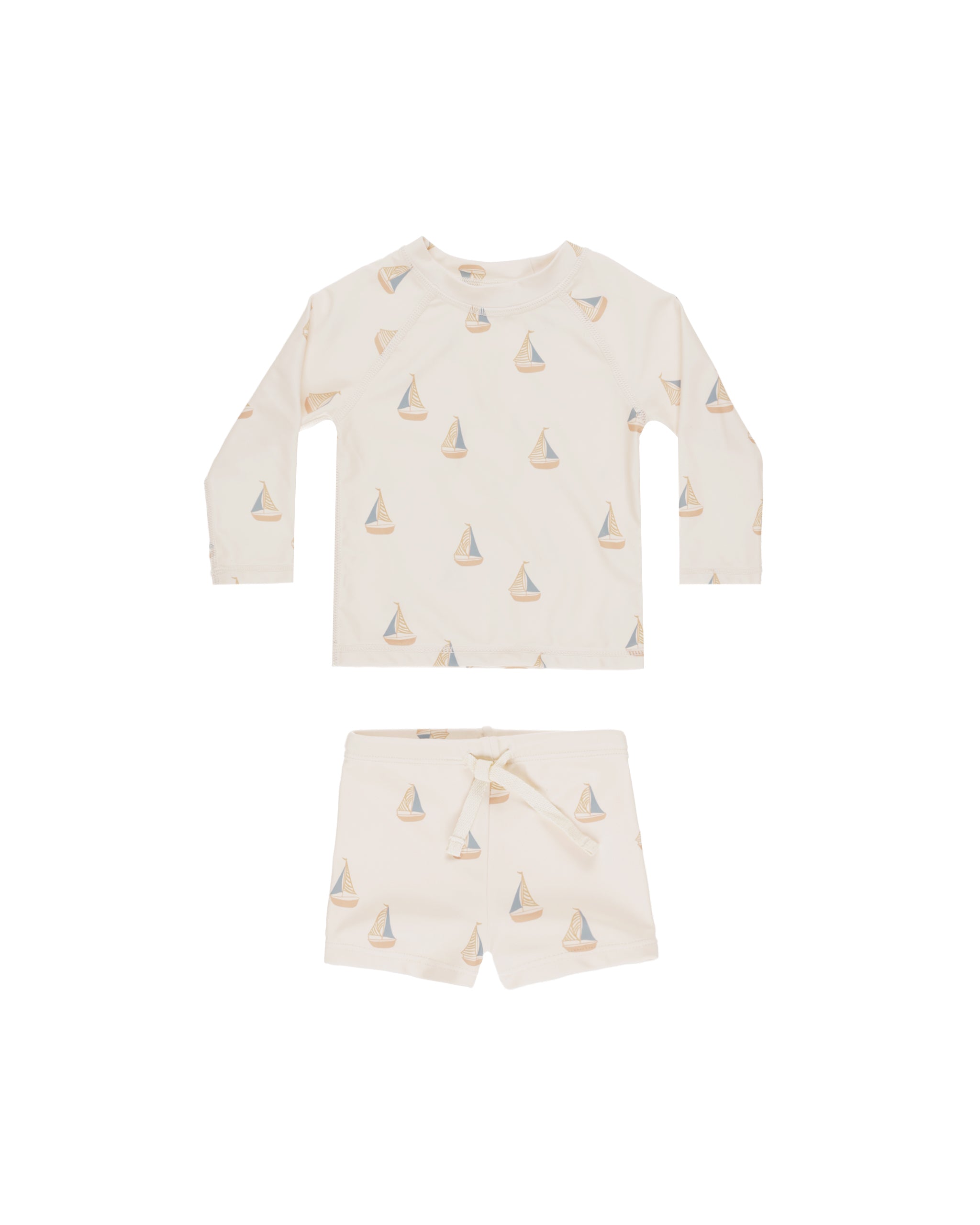 Rylee + Cru Rashguard Boy Set - Sailboats